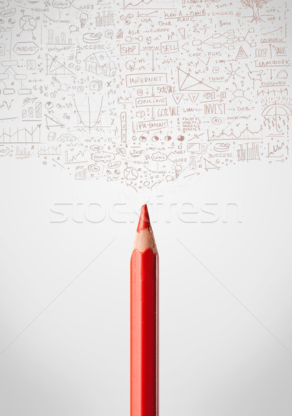 Pencil close-up with diagrams Stock photo © ra2studio