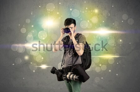 Zdjęcia stock: Fotograf · światła · młodych · amator · zawodowych