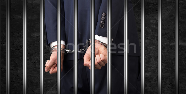 Yakın kelepçe adam hapis kelepçe arkasında Stok fotoğraf © ra2studio