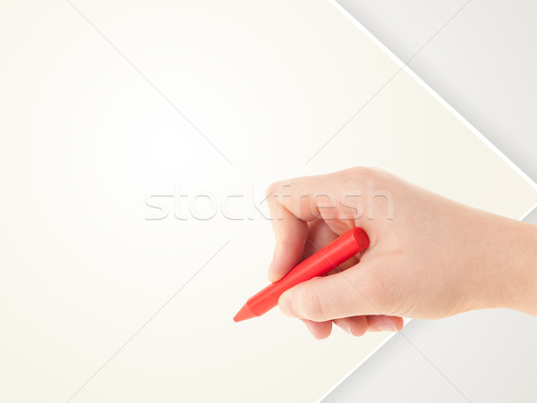 Nino dibujo colorido lápiz vacío papel en blanco Foto stock © ra2studio