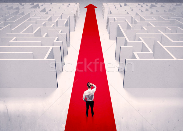Smart businessman avoiding maze concept Stock photo © ra2studio