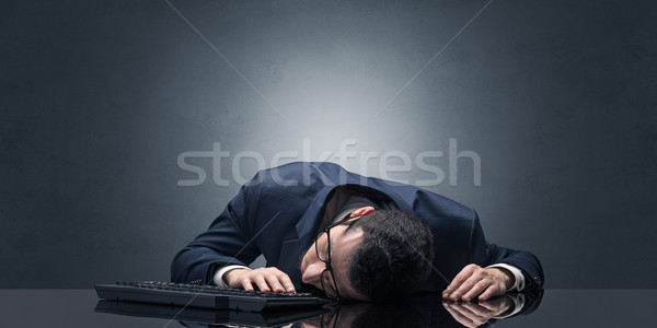 üzletember alszik munkahely fiatal copy space üzlet Stock fotó © ra2studio