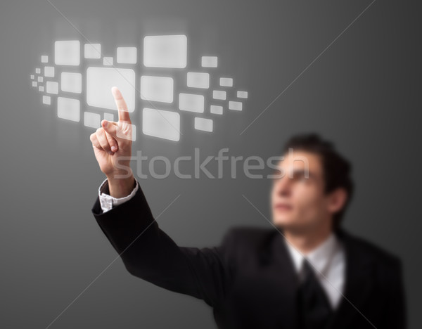 Stockfoto: Zakenman · hoog · tech · type · moderne