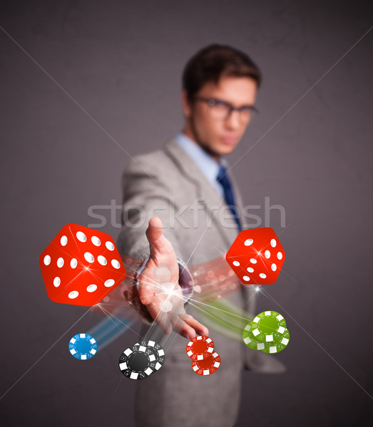 Séduisant homme puces jeune homme casino [[stock_photo]] © ra2studio