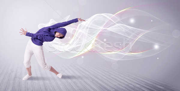 Városi breaktáncos tánc fehér vonalak gyönyörű Stock fotó © ra2studio