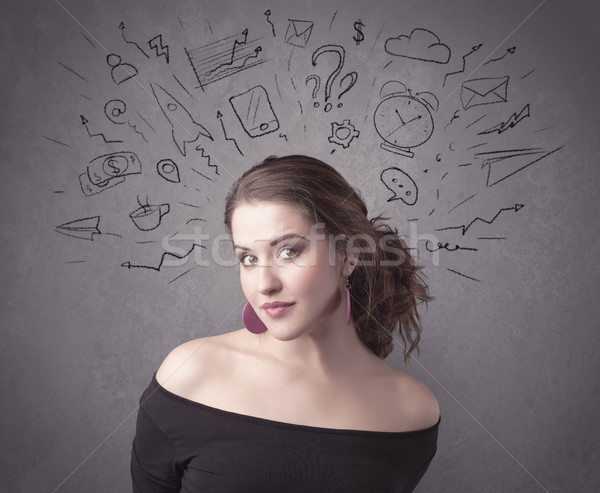 girl with funny facial expression Stock photo © ra2studio