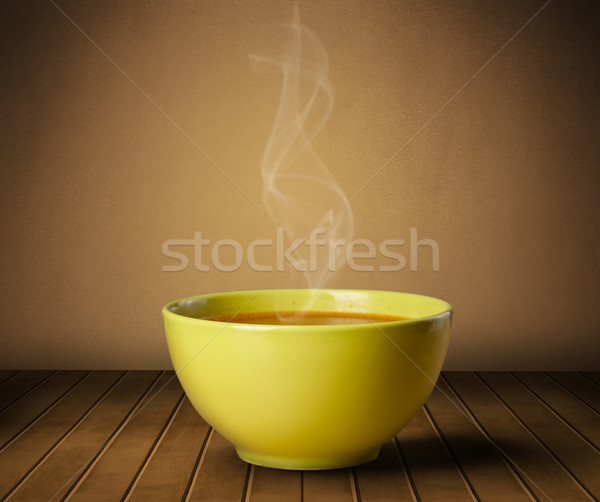 Fresh delicious home cooked soup with steam Stock photo © ra2studio
