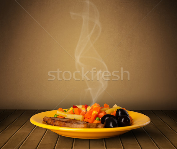 Fresh delicious home cooked food with steam Stock photo © ra2studio