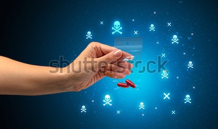 Sketched explosives coming out of gun shaped hands Stock photo © ra2studio