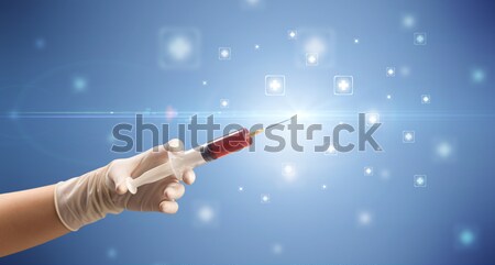 Painter with airbrush gun and white magical smoke  Stock photo © ra2studio