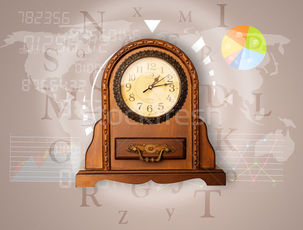 Relojes mundo tiempo financiar negocios gráfico Foto stock © ra2studio