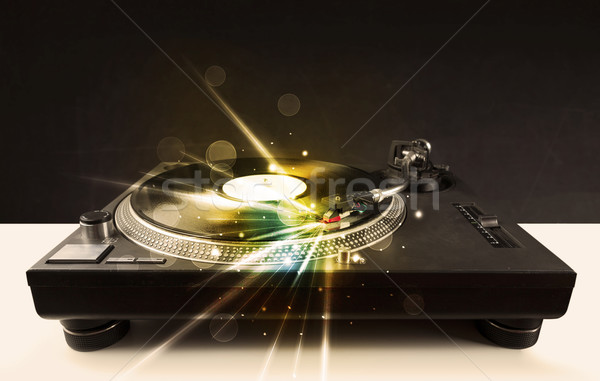 Music player jogar vinil brilho linhas necessidade Foto stock © ra2studio