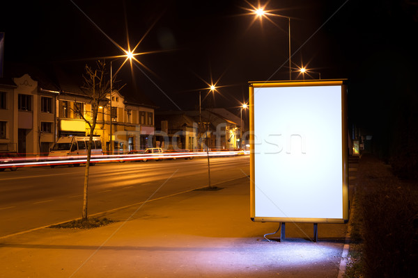 Beyaz göstermek reklam trafik gece gökyüzü Stok fotoğraf © ra2studio