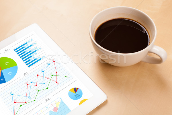 Gráficos tela copo café secretária Foto stock © ra2studio