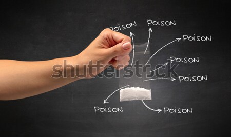 Painter works with airbrush gun and empty copyspace Stock photo © ra2studio