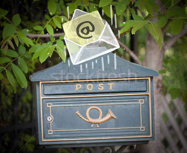 Envelope with email sign dropping into mailbox Stock photo © ra2studio