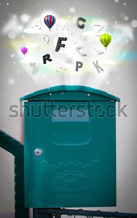 Posta doboz színes levelek absztrakt papír Stock fotó © ra2studio