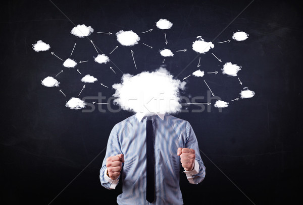 Om de afaceri retea nor cap hartă tehnologie Imagine de stoc © ra2studio