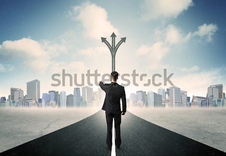 businessman standing on the road Stock photo © ra2studio