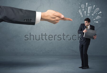Főnök kéz bűnös üzletember alkalmazott gond Stock fotó © ra2studio