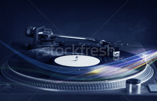 Muziekspeler spelen vinyl muziek kleurrijk abstract Stockfoto © ra2studio