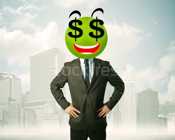 man with dollar sign smiley face Stock photo © ra2studio