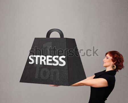 Jonge vrouw een stress gewicht aantrekkelijk Stockfoto © ra2studio