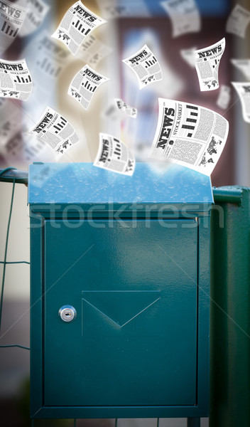 Posta doboz minden nap újságok repülés ki Stock fotó © ra2studio