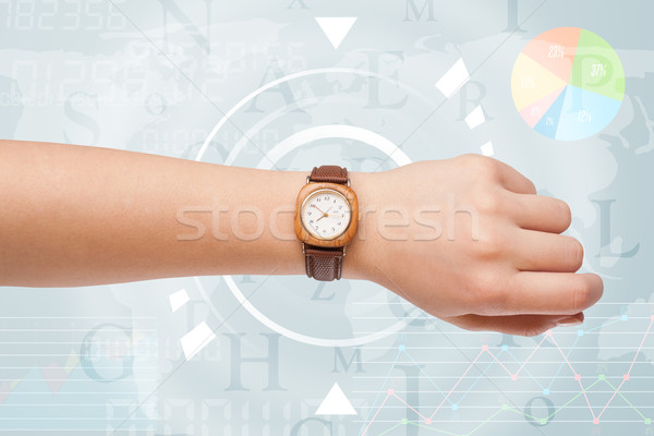 Stock photo: Clocks with world time and finance business concept