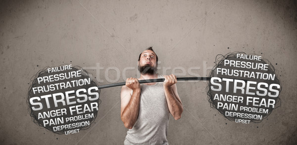 skinny guy defeating stress Stock photo © ra2studio