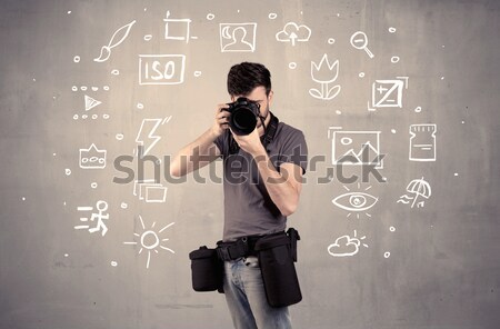 Stockfoto: Fotograaf · leren · camera · amateur · hobby · professionele
