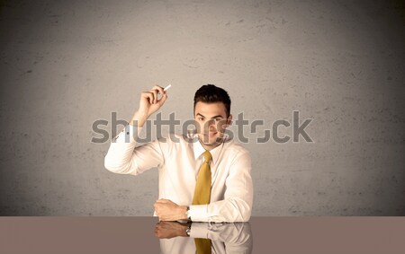 Elegant person drawing in empty space Stock photo © ra2studio