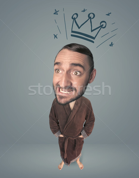 Big head person with crown Stock photo © ra2studio