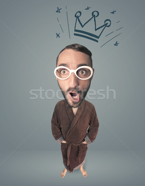 Big head person with crown Stock photo © ra2studio