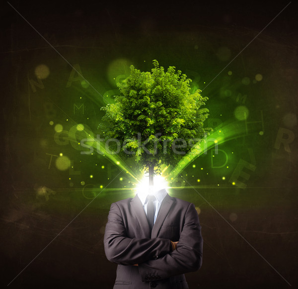 Homem cabeça marrom árvore médico Foto stock © ra2studio
