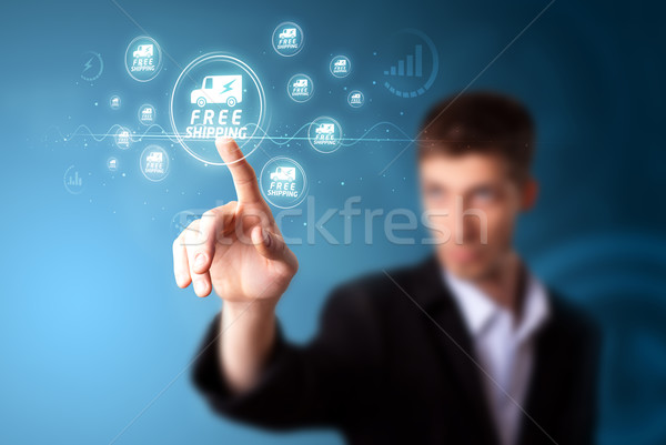 Imprenditore promozione spedizione tipo moderno Foto d'archivio © ra2studio