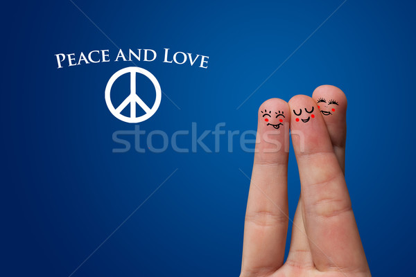 Painted finger smiley Stock photo © ra2studio