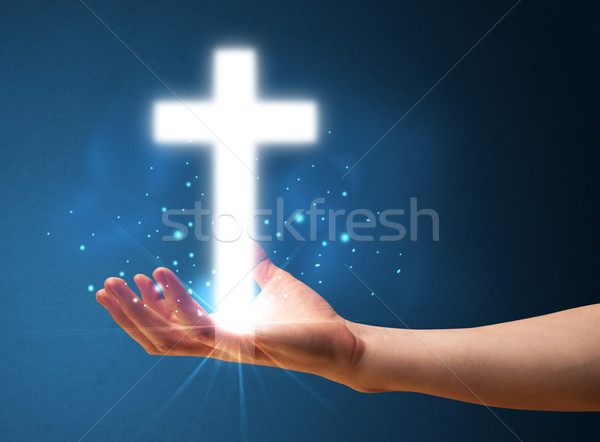 Krzyż strony biznesmen młodych Zdjęcia stock © ra2studio