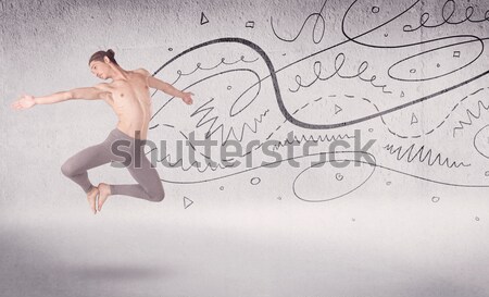 Ballerino di danza classica arte dance linee frecce Foto d'archivio © ra2studio