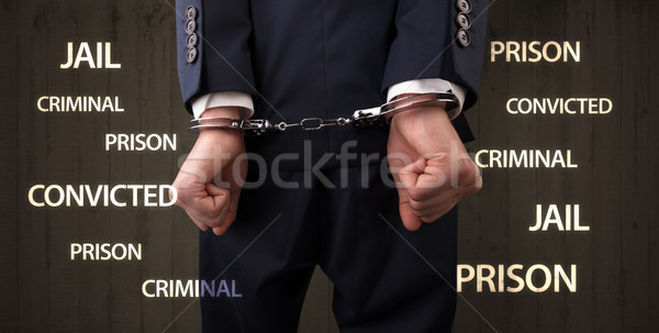тесные Этикетки наручники тюрьму тюрьмы уголовный Сток-фото © ra2studio
