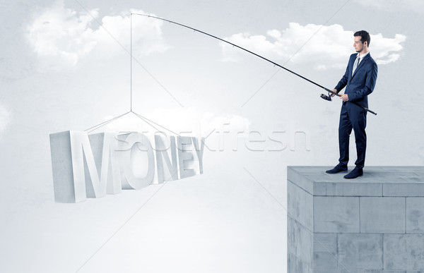 Businessman fishing money,income from the top Stock photo © ra2studio