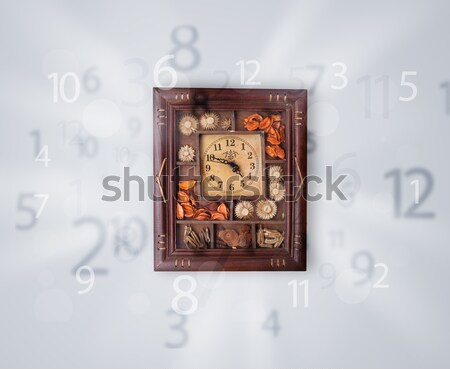Modern clock with numbers comming out Stock photo © ra2studio