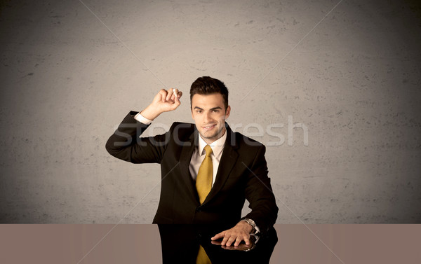 Elegant person drawing in empty space Stock photo © ra2studio