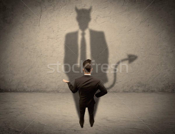 Verkoper eigen duivel schaduw ervaren Stockfoto © ra2studio