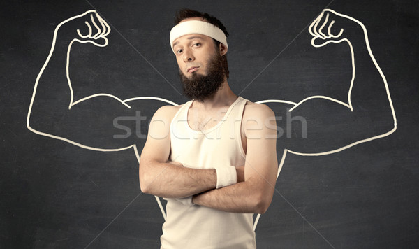 Jeunes faible homme muscles Homme [[stock_photo]] © ra2studio