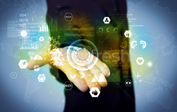Geschäftsmann medizinischen Daten Business Analytik Person Stock foto © ra2studio