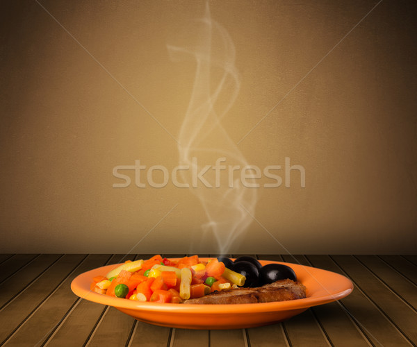 Fresh delicious home cooked food with steam Stock photo © ra2studio