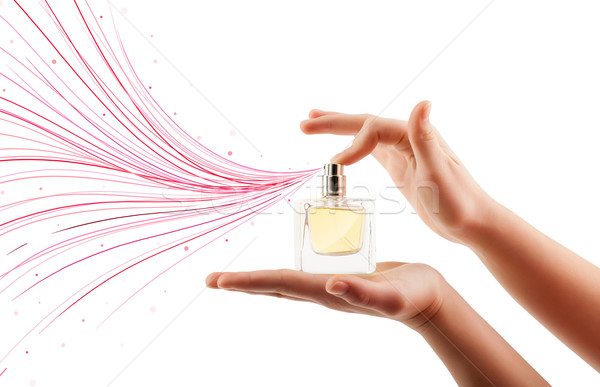 woman hands spraying colorful lines Stock photo © ra2studio