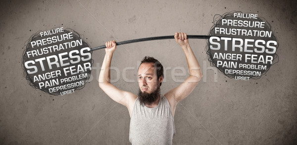 skinny guy defeating stress Stock photo © ra2studio