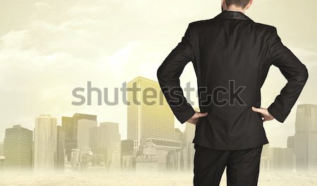 Businessman with city view Stock photo © ra2studio